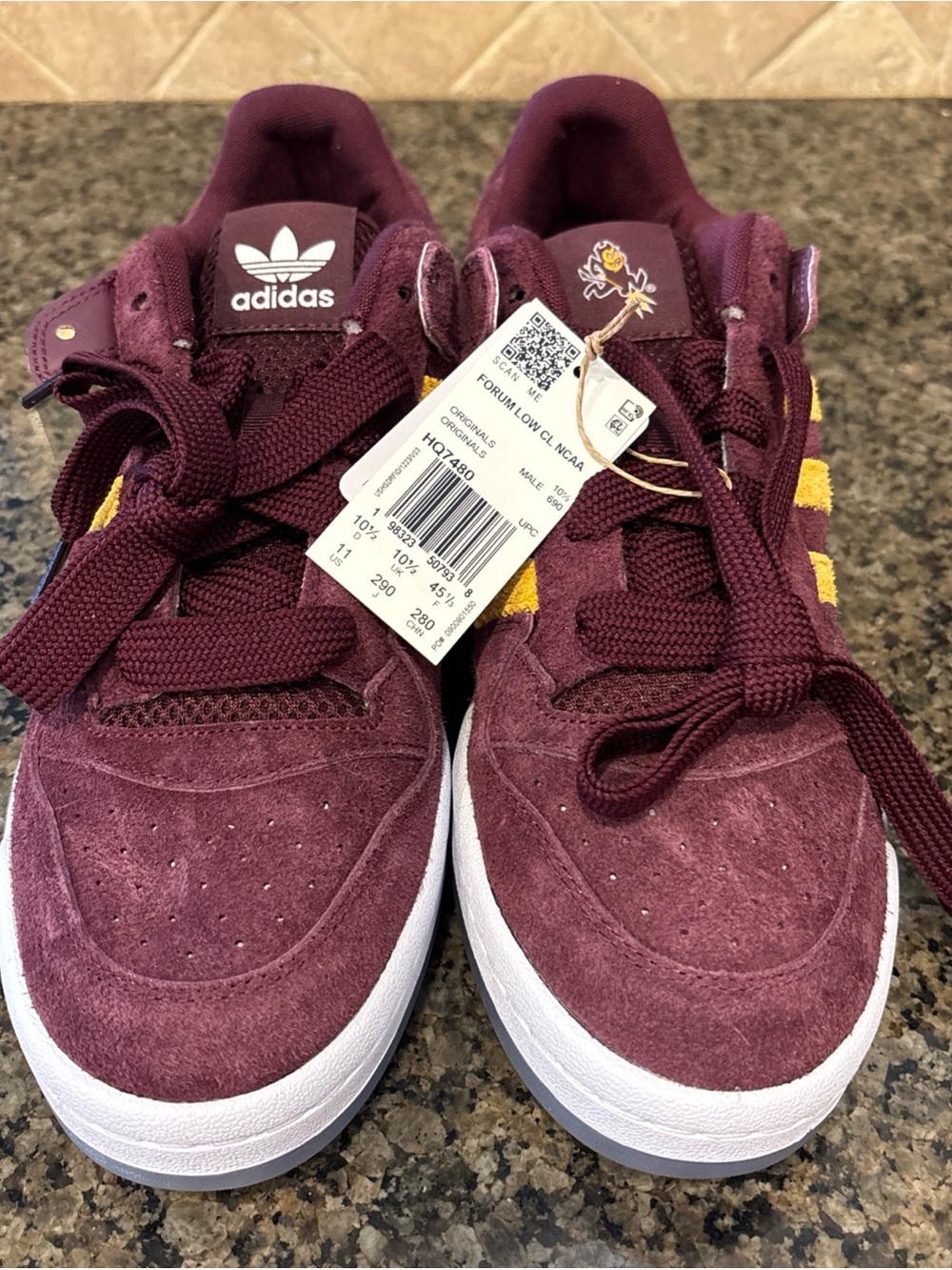 NCAA Adidas Forum Low Arizona State Sun Devil Sneakers. Size - 11